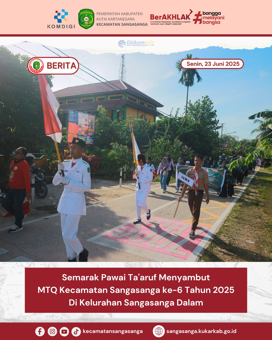 Semarak Pembukaan MTQ ke-6 Sangasanga, Diawali Tabligh Akbar dan Pawai Ta’aruf Penuh Khidmat