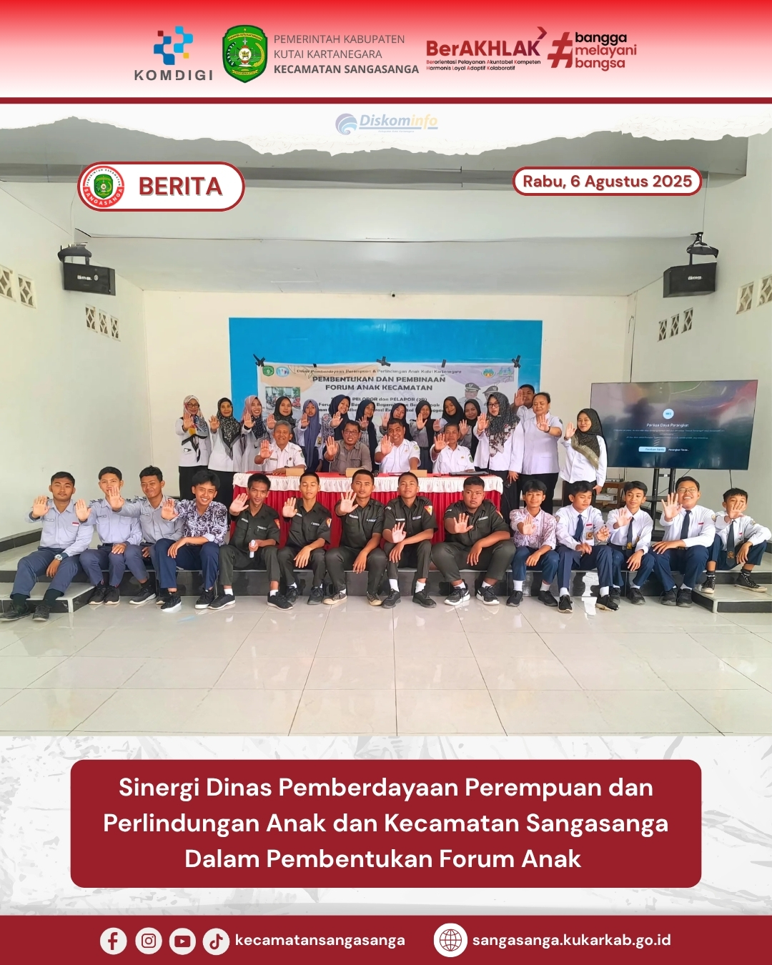Sinergi Dinas Pemberdayaan Perempuan dan Perlindungan Anak dan Kecamatan Sangasanga Dalam Pembentukan Forum Anak
