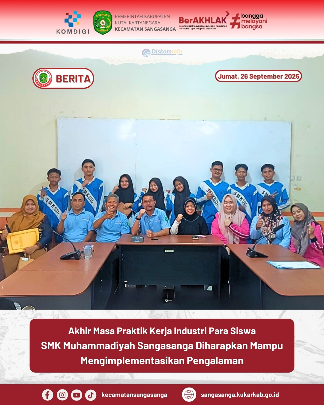 Akhir Masa Praktik Kerja Industri, Siswa SMK Muhammadiyah Sangasanga Diharapkan Mampu Mengimplementasikan Pengalaman