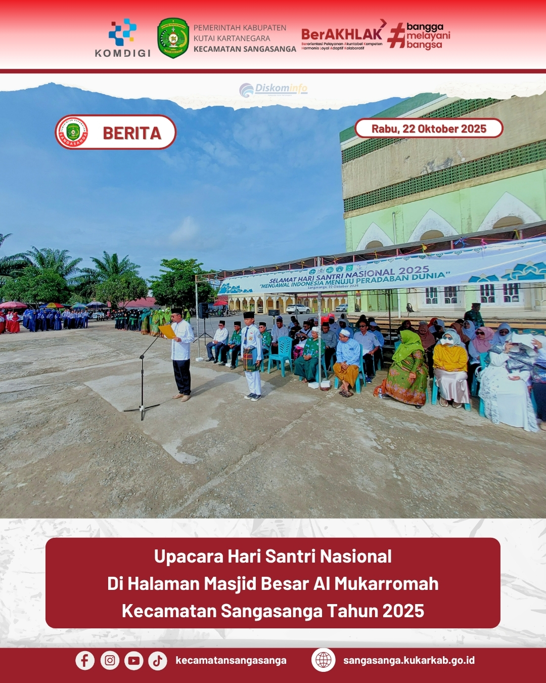 Upacara Hari Santri Nasional 2025 dengan Khidmat dan Semangat Berprestasi di Kecamatan Sangasanga