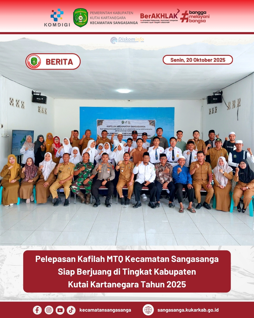 Pelepasan Kafilah MTQ Kecamatan Sangasanga Siap Berjuang di Tingkat Kabupaten Kutai Kartanegara