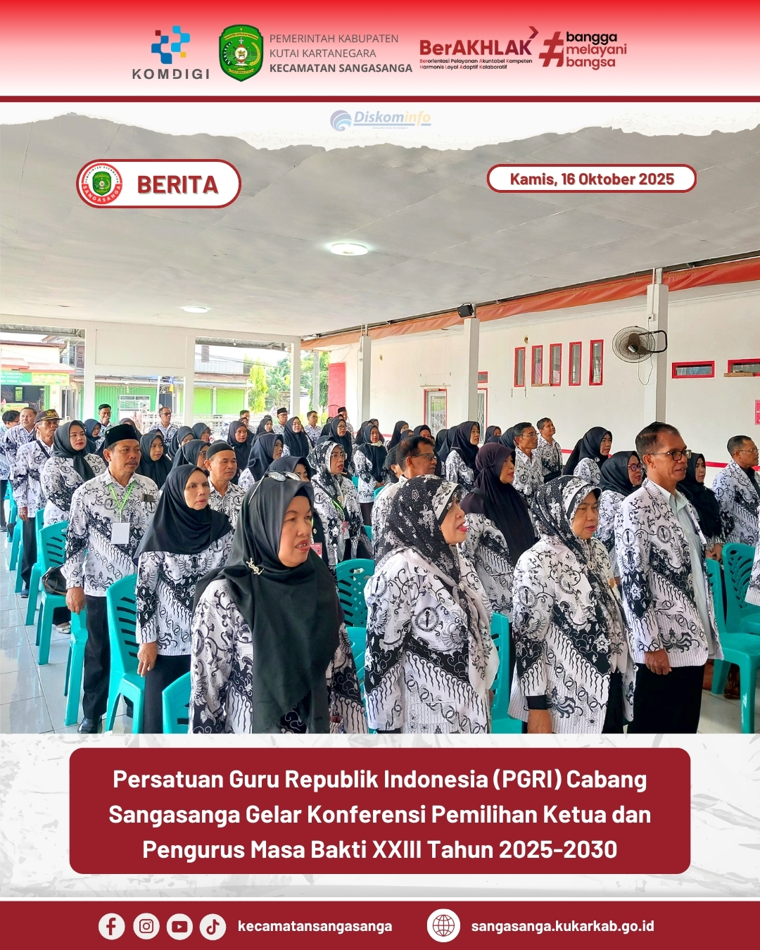 Persatuan Guru Republik Indonesia (PGRI) Cabang Sangasanga Gelar Konferensi Pemilihan Ketua dan Pengurus Masa Bakti XXIII Tahun 2025-2030