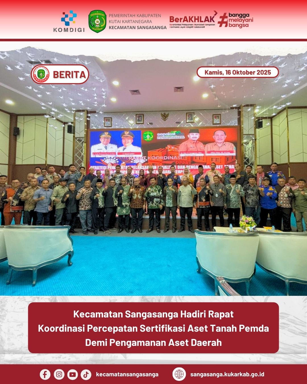 Kecamatan Sangasanga Hadiri Rapat Koordinasi Percepatan Sertifikasi Aset Tanah Pemda Demi Pengamanan Aset Daerah