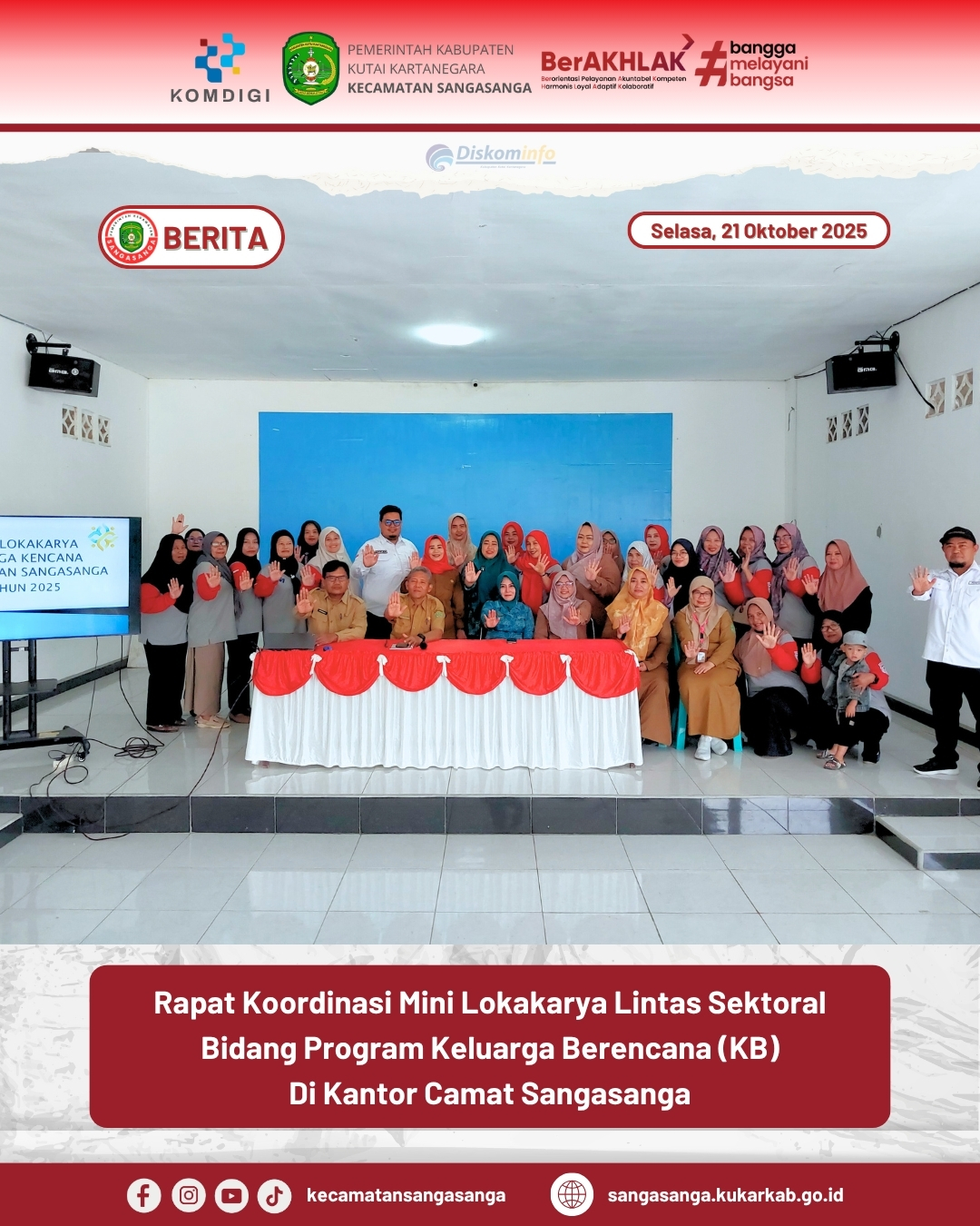 Rapat Koordinasi Mini Lokakarya Lintas Sektoral Bidang Program Keluarga Berencana (KB) di Kantor Camat Sangasanga
