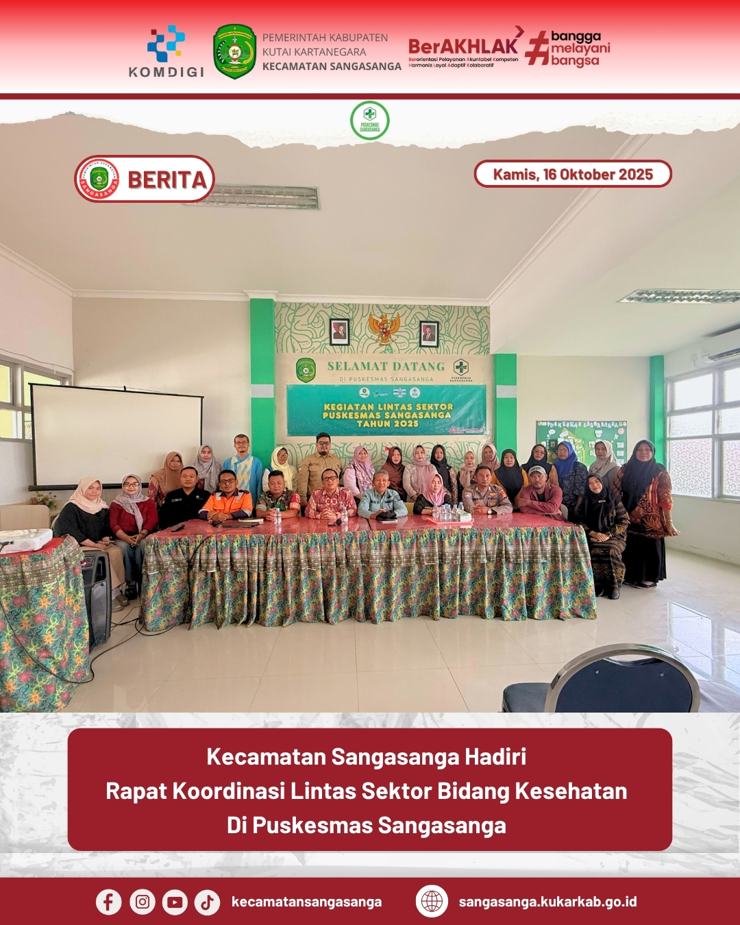 Kecamatan Sangasanga Hadiri Rapat Koordinasi Lintas Sektor Bidang Kesehatan di Puskesmas Sangasanga