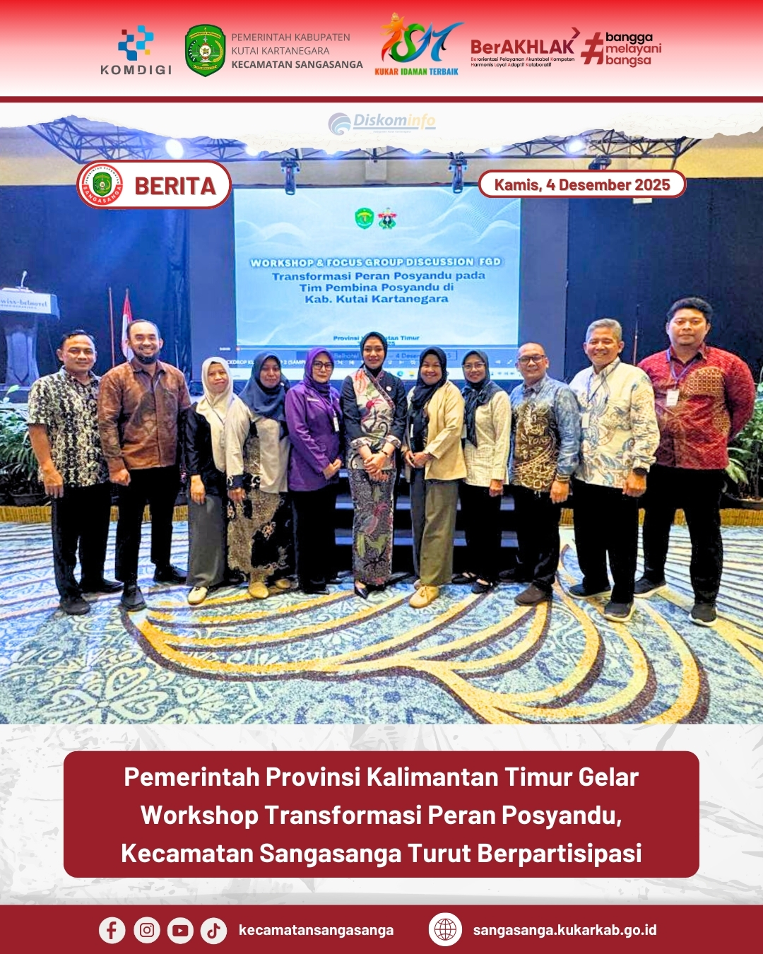 Pemprov Kaltim Gelar Workshop Transformasi Peran Posyandu, Kecamatan Sangasanga Turut Berpartisipasi