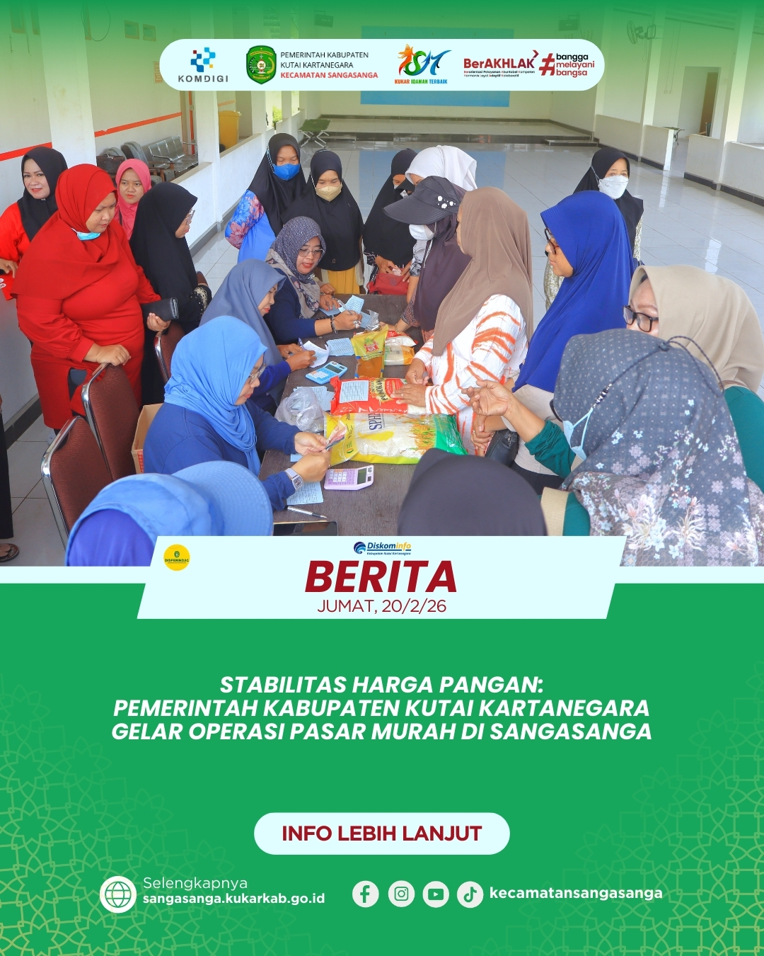 Stabilitas Harga Pangan: Pemerintah Kabupaten Kutai Kartanegara Gelar Operasi Pasar Murah di Kecamatan Sangasanga