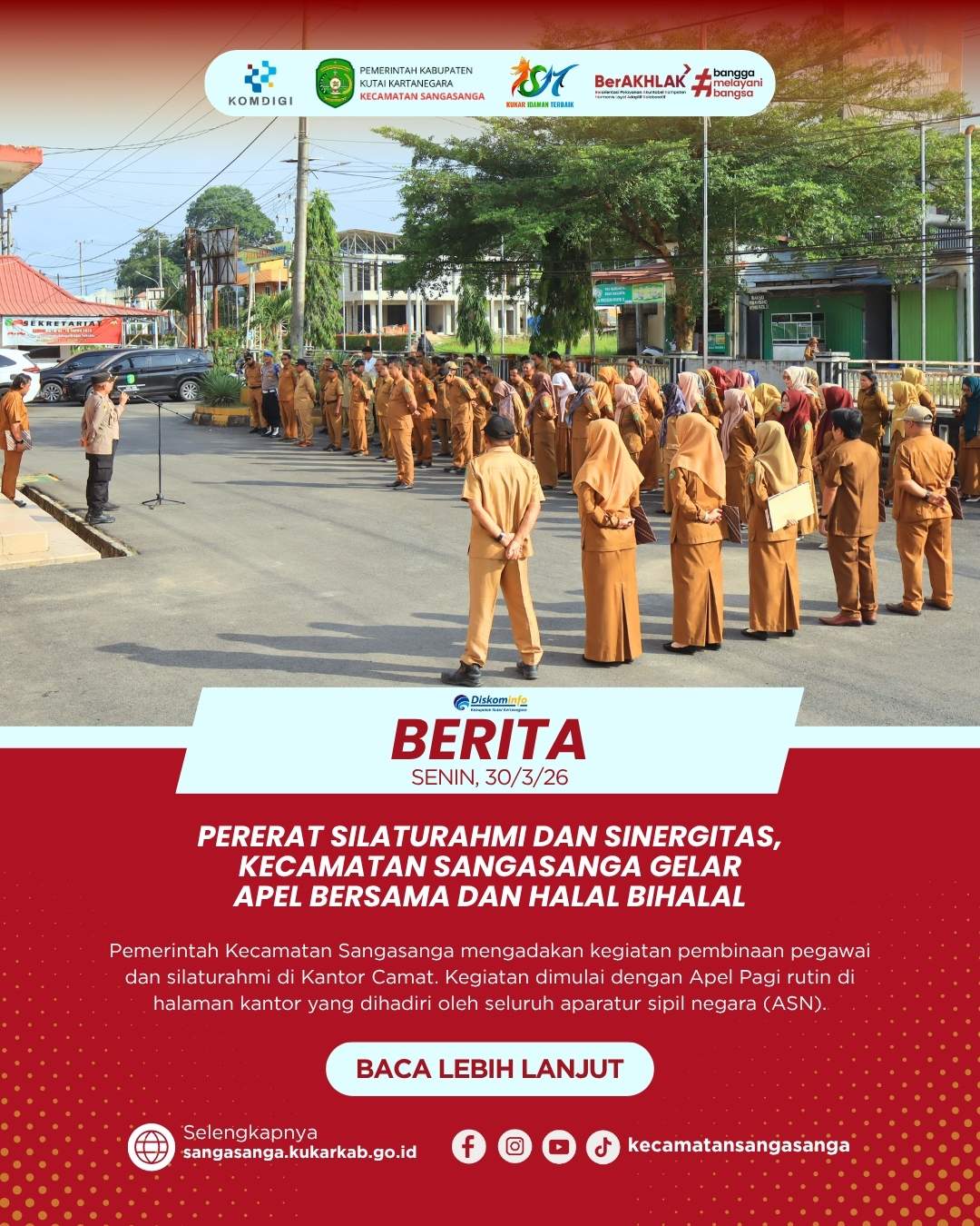 Pererat Silaturahmi dan Sinergitas, Kecamatan Sangasanga Gelar Apel Bersama dan Halal Bihalal