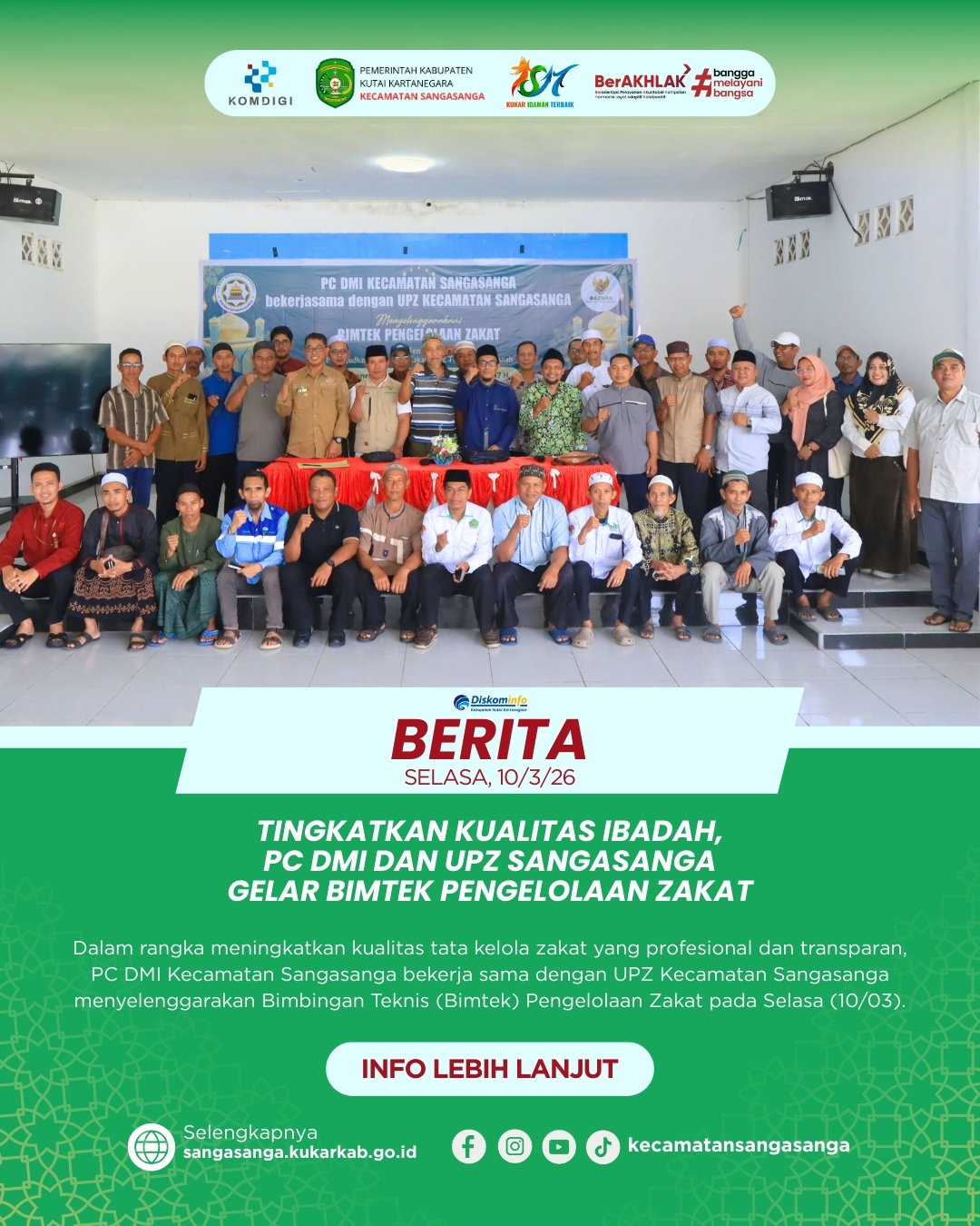 Tingkatkan Kualitas Ibadah, PC DMI dan UPZ Sangasanga Gelar Bimtek Pengelolaan Zakat