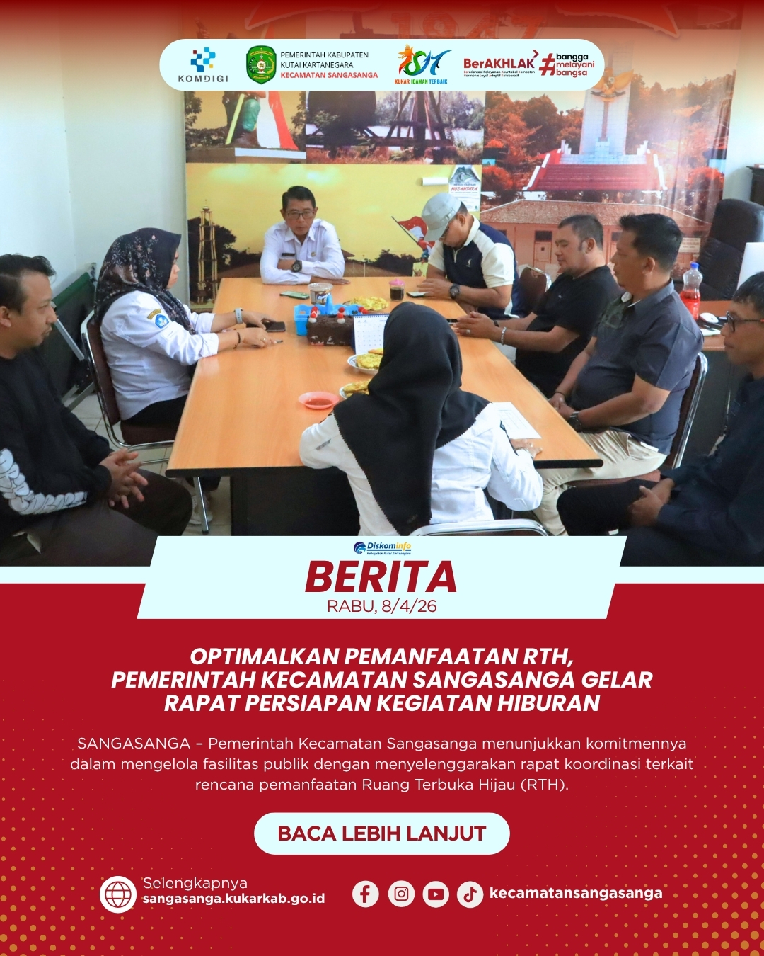 Optimalkan Pemanfaatan RTH, Pemerintah Kecamatan Sangasanga Gelar Rapat Persiapan Kegiatan Hiburan