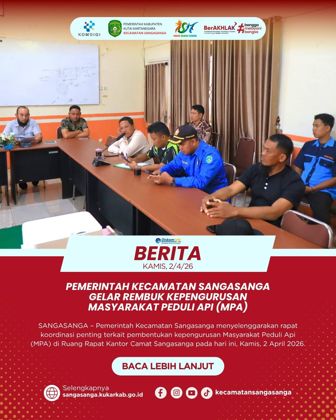 Pemerintah Kecamatan Sangasanga Gelar Rembuk Kepengurusan Masyarakat Peduli Api (MPA)