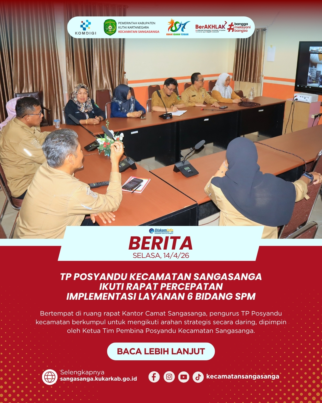 TP Posyandu Kecamatan Sangasanga Ikuti Rapat Percepatan Implementasi Layanan 6 Bidang SPM