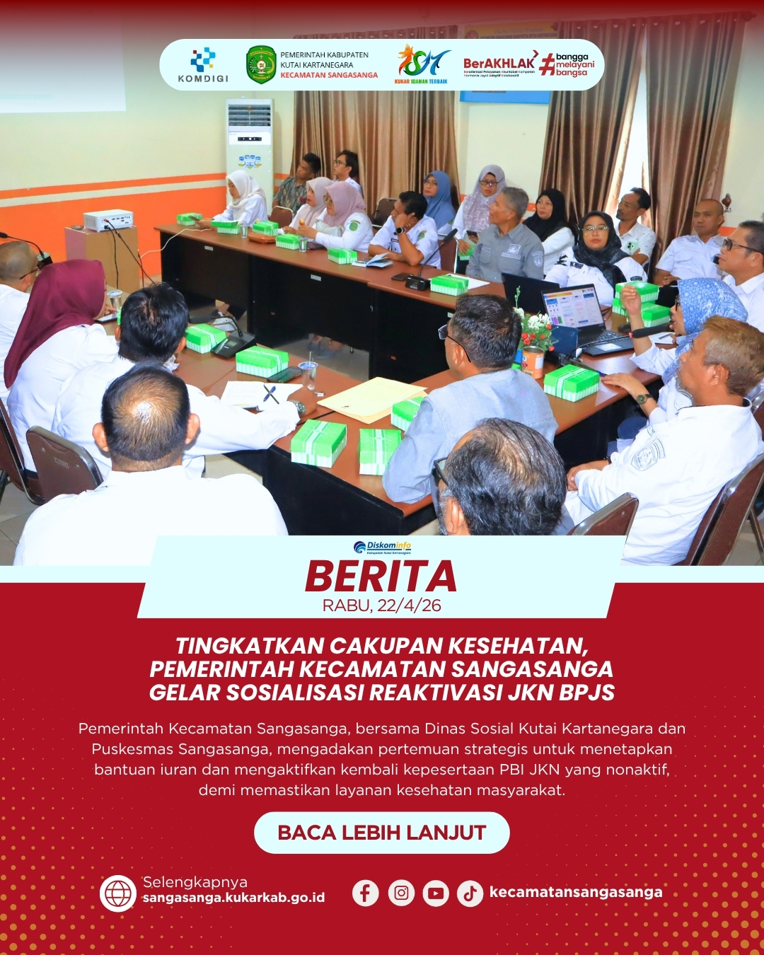 Tingkatkan Cakupan Kesehatan, Pemerintah Kecamatan Sangasanga Gelar Sosialisasi Reaktivasi JKN BPJS