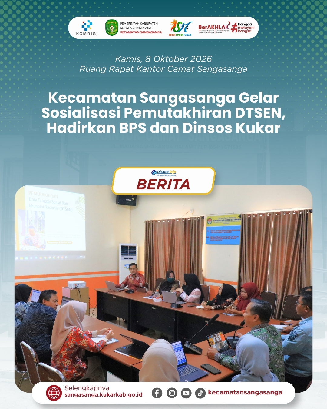 Kecamatan Sangasanga Gelar Sosialisasi Pemutakhiran DTSEN, Hadirkan BPS dan Dinsos Kukar