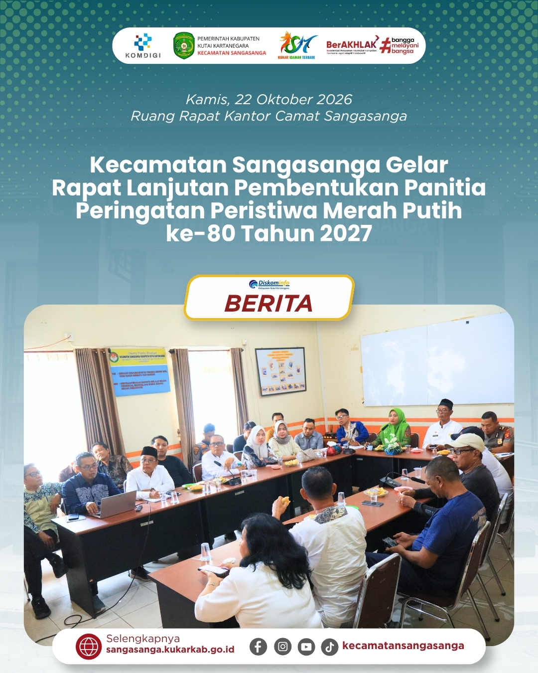 Kecamatan Sangasanga Gelar Rapat Lanjutan Pembentukan Panitia Peringatan Peristiwa Merah Putih ke-80 Tahun 2027