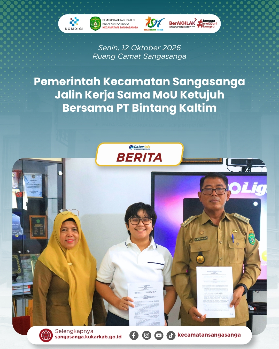 Pemerintah Kecamatan Sangasanga Jalin Kerja Sama MoU Ketujuh Bersama PT Bintang Kaltim